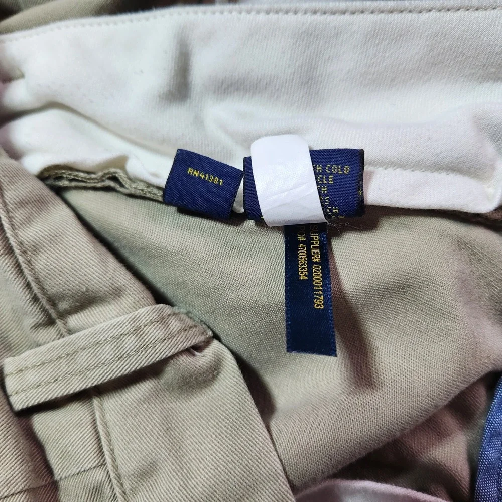 Polo Ralph Lauren Mens Khaki Chino's Pants Cotton Relaxed Fit 36x30
